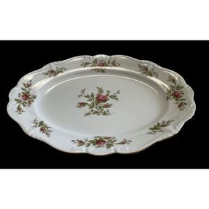 Vintage New Johann Haviland Bavaria Germany Moss Rose Serving Platter‎ 13"